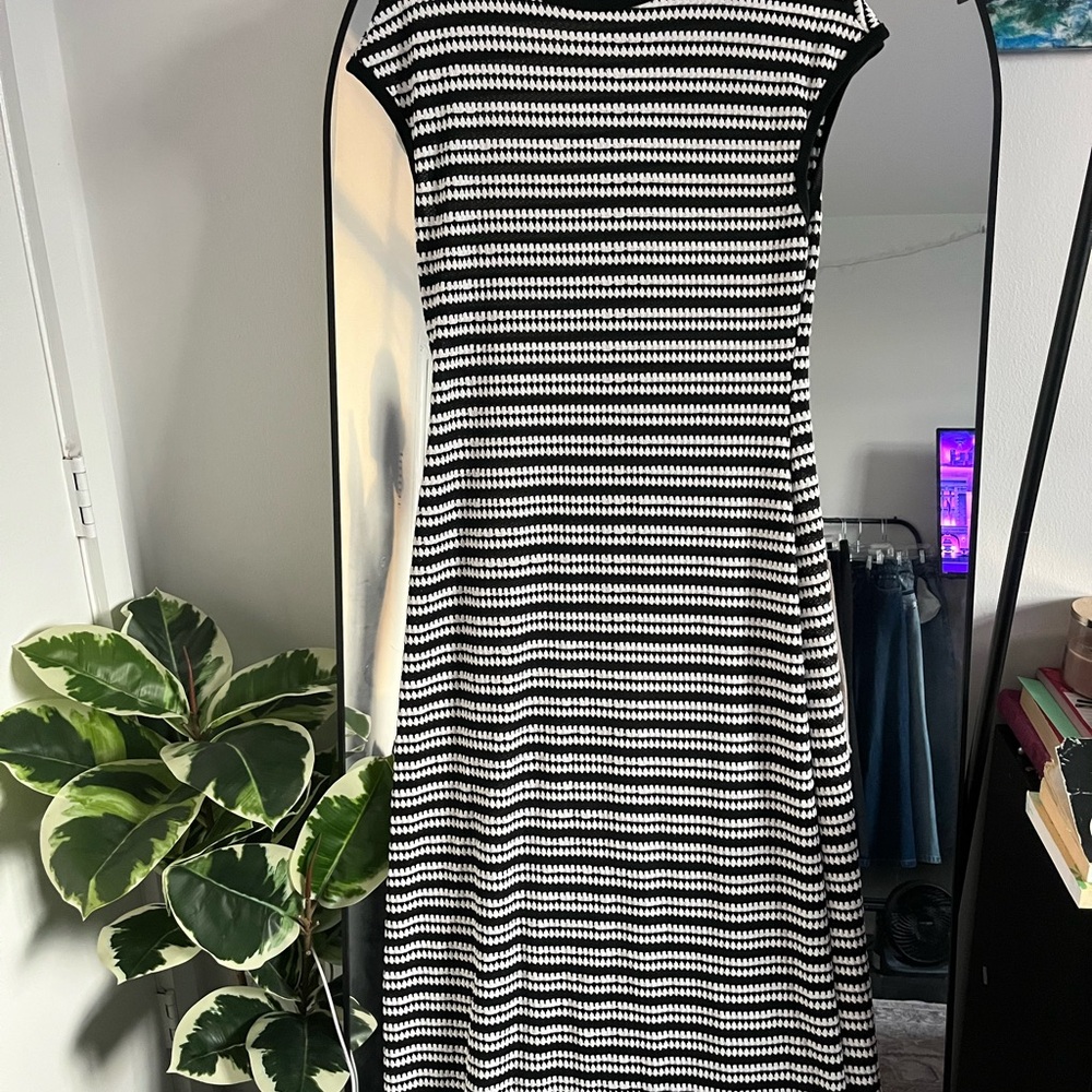 Black and White Striped Maxi Dress